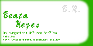 beata mezes business card